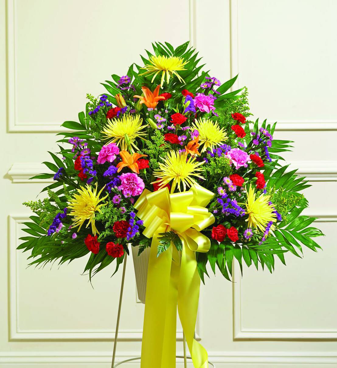 Colorful Sympathy Standing Basket | Avas Flowers