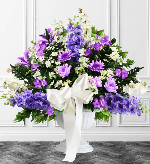 Lavender Sympathy Floor Basket | Avas Flowers