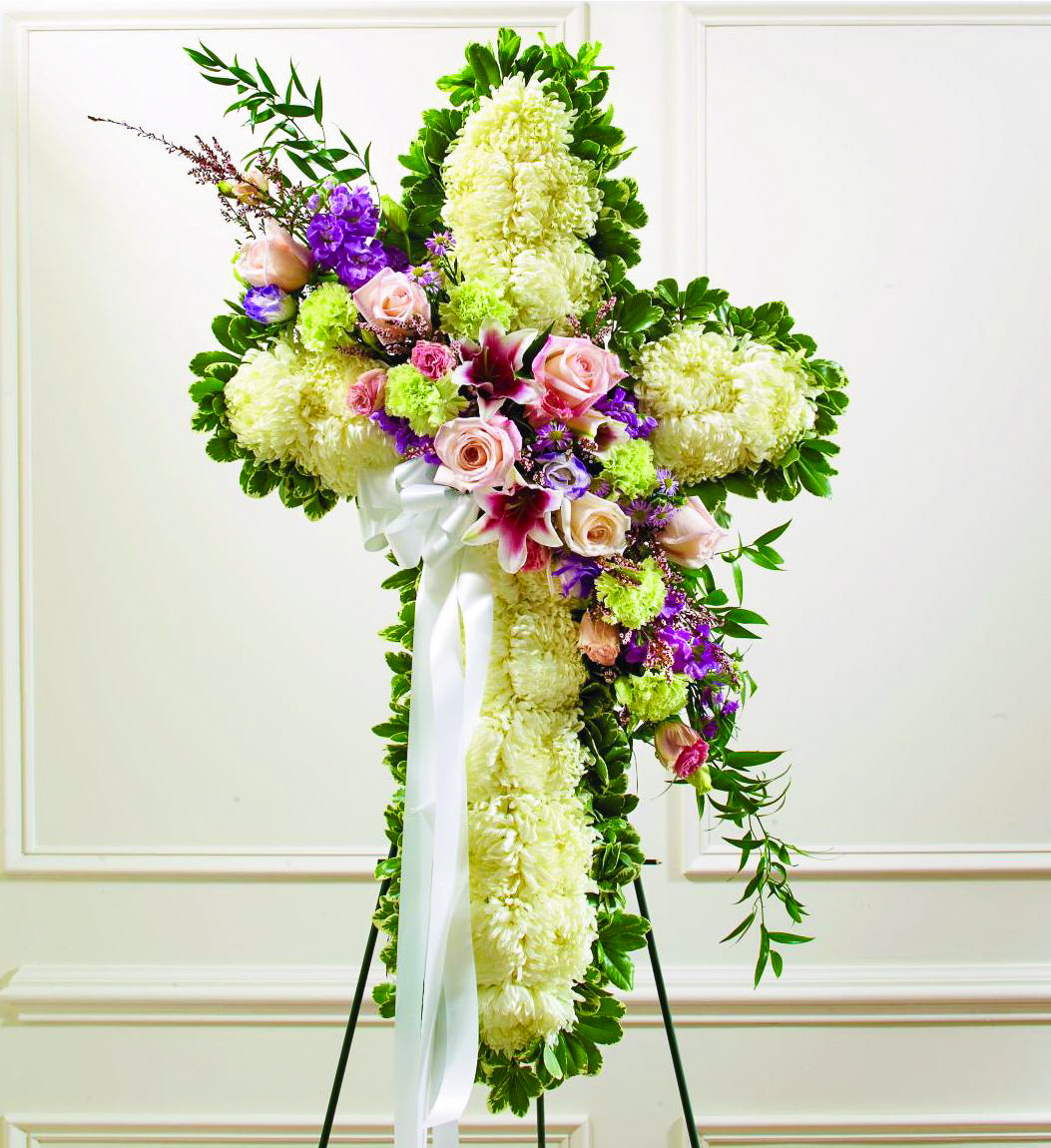 Pastel Sympathy Cross | Avas Flowers