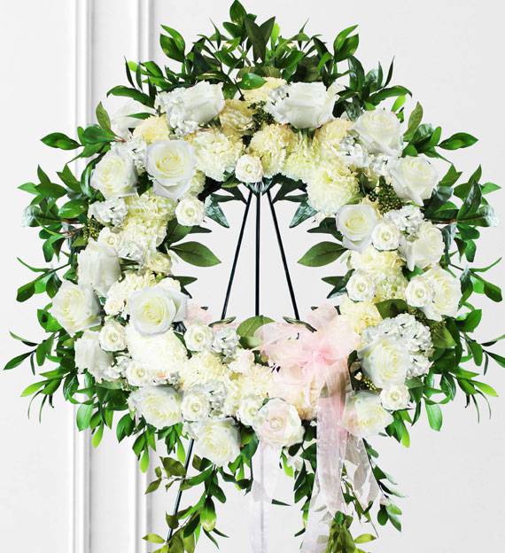 White Sympathy Wreath | Avas Flowers